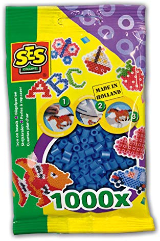 SES-Creative Hobby & Creativity Pack of 1000 Navy Blue Iron Beads for Kids SES Colour 00724