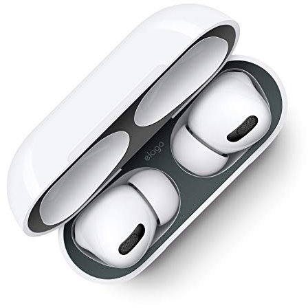 elago Dust Guard Staubschutz Aufkleber Kompatibel mit Apple AirPods Pro AirPods 3 – Upgraded-Staubdichte Folie, Schützt vor Eisen- und Metallspänen [US Patent gemeldet] (2 Stücke, Dunkelgrau)