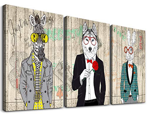 Canvas Wall Art For Bedroom Wall Decor For Living Room Farmhouse Canvas Art Prints Vintage Funny Animals Dog Wall Picture Modern Canvas Painting Artwork For Office Framed Ready To Hang Home Decoration