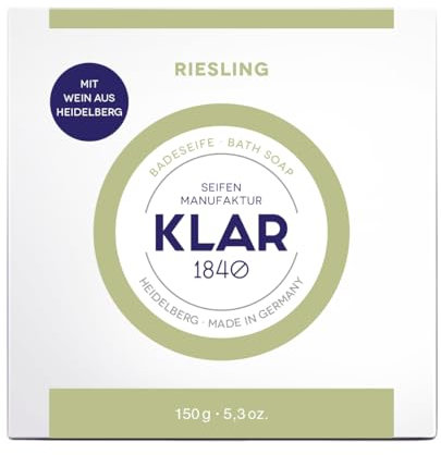 Klar Seifen Rieslingseife 150g, palmölfrei, geeignet für normale Haut, Duft spritzig-frisch, für ein außergewöhniches Wascherlebnis Seife 11026