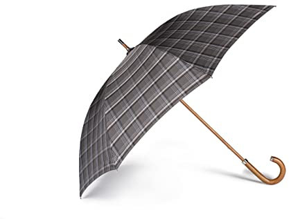 Herren-Langschirm VOGUE Luxury Collection, bedruckt, klassisch und sehr elegant, mit Piantino-Holzgriff, Pongee-Stoff und verchromten Veredelungen. Ein echter Luxus für regnerische Tage. (Tabellen)