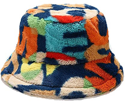 YAMEE Wintermütze Damen Plüsch Fischerhut Winter Warm Weich Winterhut Damenmütze Faltbar Damenhut Elegant Flauschige Warme (Kopfumfang: 56-58cm)