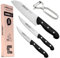 Arcos Set di coltelli giapponesi professionali | 4 pezzi | coltello vegetale 100 mm + cucina 150 mm + Santoku con alveoli 170 mm + pelapatate