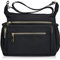DOB SECHS dobsechs Nylon Handtasche Umhängetasche Damen Gross,Wasserdichte Reißverschluss Crossbody Bag, Handytasche Zum Umhängen Damen, Verstellbar Abnehmbar Schultergurt, Schwarz
