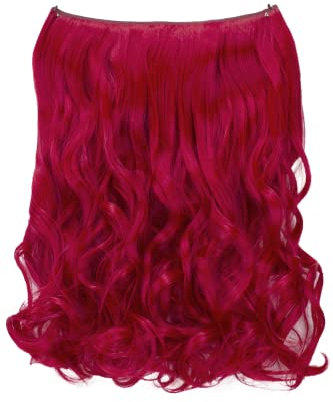 CAISHA 50cm 1 Tresse Extension mit Gummiband Extensions Haarverlängerung Haarteil Leicht Gewellt Rot E109-1