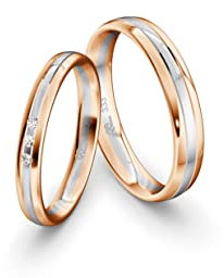 JC Trauringe Gold 333 Paarpreis Poliert I Traumhafte Eheringe I Einzigartige Partnerringe Bicolor mit Gravur in edler Schatulle I 2 Hochzeitsringe Damenringmit Steinen & Herrenring I ICT12