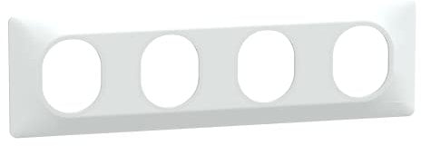 Schneider Electric - Ovalis - Plaque de finition - 4 postes Horizontal - entraxe 71 mm - Blanc - S320708