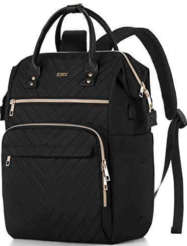 Sac a Dos Voyage Sac Ordinateur Femme,Antivol Sacoche PC Portable Cartable Femme pour Travail Sport Enseignant,Sac à Dos Scolaire pour Filles,Noir