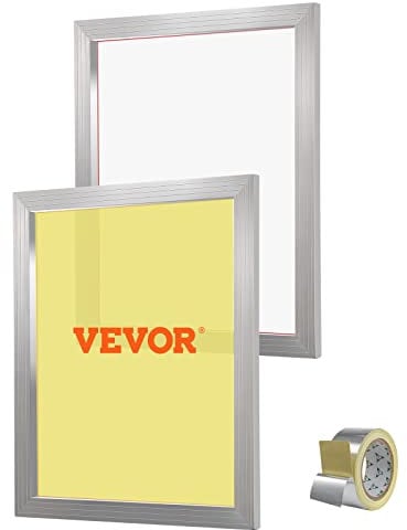 VEVOR 2 Stk. Aluminiumlegierung Siebrahmen Siebdruckpresse 50,8 x 61 cm, Siebdruckmaschine Zubehör 160 Mesh, Säureresistenz & nicht Verformbar für Kissenbezügen, Stoffen, Papier, Kopierpapier usw.