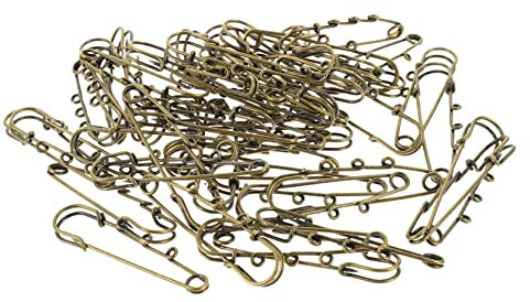 TOYANDONA 50 Stück 3-Loch-sicherheitsnadel Broschennadel Zum Basteln Broschennadel Selber Machen Trachten Schmuck Sicherheitsnadel, Robust Vintage Schmuck Legierung Stift Schal Fräulein