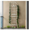 NOIRDA Gartenspalier Rankhilfe Gitter Metall Mit Verspielten Design, 185 cm, 210 cm, 230 cm Rankgitter Für Topfpflanzen, Balkon, Terrasse, Schwarz Weiß (Color : White, Size : 210cm/82.6in)
