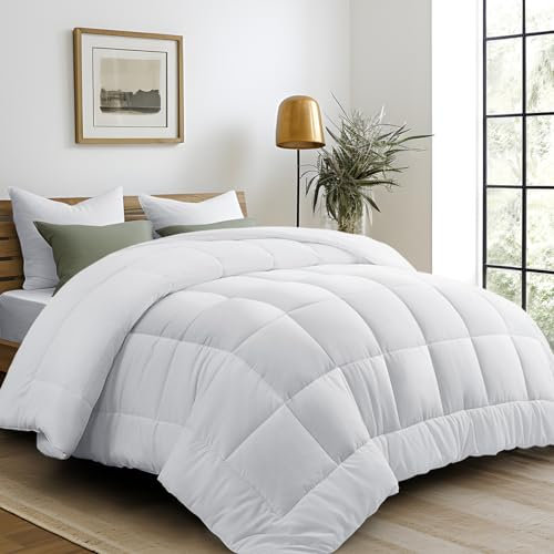 DUANDAUN Bettdecke 155 x 220cm 4 Jahreszeiten Bettdecke,Mikrofaser Steppdecke, Weiche und Bequeme Ganzjahresdecke, Deal für Allergiker, Weiß