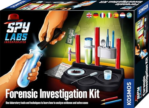 KOSMOS 617240 Spy Labs Incorporated Forensic Investigation Kit, Detective Laboratory, analisi evidence and solve cases, detective toys for children, Multilingual Istructions in DE, EN, F, IT, ES, NL