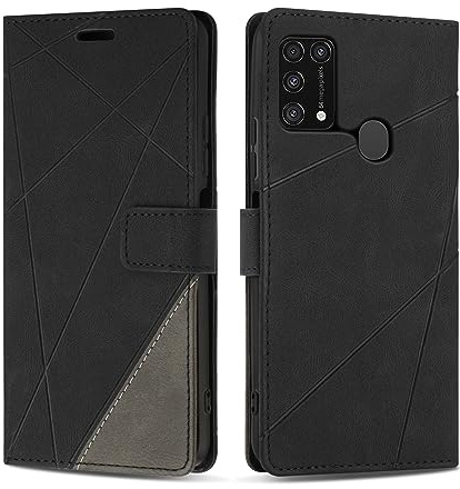 SONWO Cover per Galaxy M31 Custodia, Flip Caso in PU Pelle Case Cover Premium Portafoglio Custodia per Galaxy M31, Supporto Stand, Slot per Schede, Nero