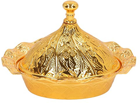 Azucarero, Azucarero Dorado, Retro Exquisito Azucarero Vintage de Aleación de Zinc con Tapa, Azucarero Dorado de Estilo Turco, Café, Té, Azucarero, Salero, para Decoración de Bodas Y Fiestas en el Hog