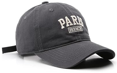 XibeiTrade Mode Paris Romantisch Baseball Kappe Jahrgang Männer Frauen Retro Sport Draussen Lässig Sonne Hut (Grau)
