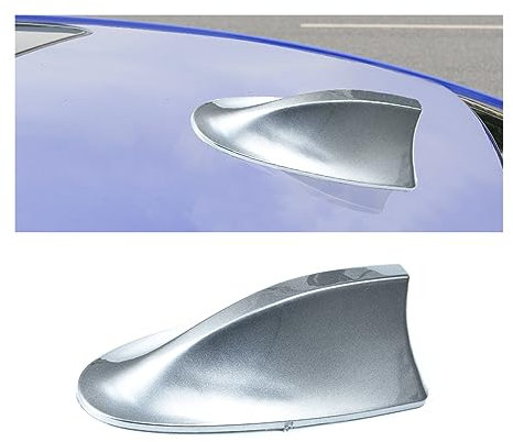CGEAMDY Auto Haifischflossen-Antenne Abdeckung Verkleidung, FM/AM-Antenne, Hergestellt Aus ABS, Geringer Windwiderstand, für SUV, Trucks, Vans, Auto Tuning (Silber)