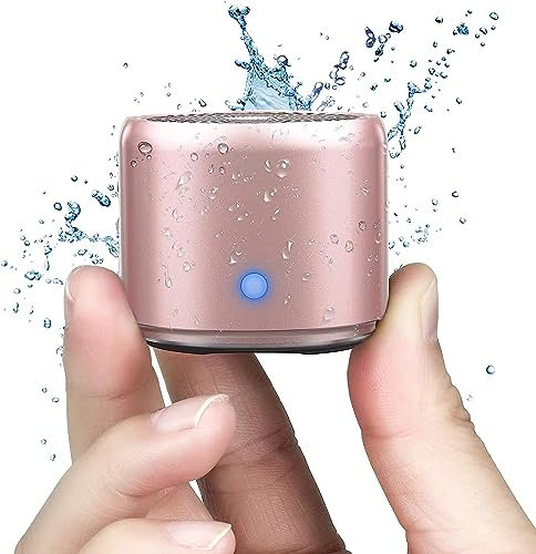 Digital Tec 12H Playtime IP67 Waterproof Portable Bluetooth Rose Gold, 3 Watt Compact/Mini Travel Speaker with Loud Sound, Shower Waterproof