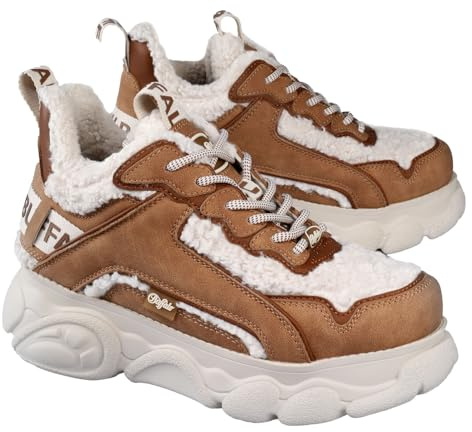 Buffalo Damen Schuhe Schnürschuh Plateau Sneaker CLD Chai Warm