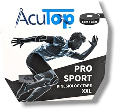 AcuTop Pro Sport Kinesiologie Tape XXL, 5cm x 35m (Schwarz)