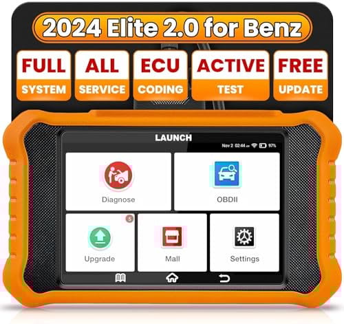 LAUNCH X431 Elite V2.0 OBD2 Auto Diagnostica di Tutti i Sistemi per Benz per Maybach per Sprinter, 50+ Funzione di Ripristino, Oil Reset Bidirezionale Codifica ECU Battery Registration OBDII Scanner