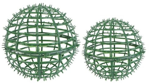 MAGICLULU Formschnitt-Kugel-Stützkäfig Für Künstliche Pflanzen 2 Stück Buchsbaum-Formschnitt-Kugelrahmen Künstliches Grünes Gras Kugelrahmen Gestell Weihnachtsgarten Blumenregalhalter 30 +