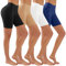YADIFEN Cycliste Short Femme Taille Haute Slip Panty Anti Frottement Cuisse sous-vêtements Short sous Robe Short 4 Paquet,Blanc+Noir+Beige+Bleu,M