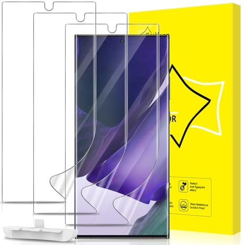 GiiYoon 3 Stück Schutzfolie für Samsung Galaxy Note20 Ultra, Weiche TPU-Folie, Vollständige 3D-Gewölbte, Fingerabdruck-ID unterstützen Blasenfreie Klar HD displayfolie