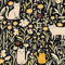 CiCiwind Papier peint autocollant noir fleur jaune et chat - 41 cm x 10 m - Épaississement - Film autocollant en vinyle imperméable - Pour salon, chambre à coucher, chambre d'enfant