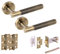 HANDLEZONE® Evo Knurled Grip Privacy Door Handle Pack, Complete with Lever Handles, 76mm Latch, 75mm Ball Bearing Hinges - Antique Bronze