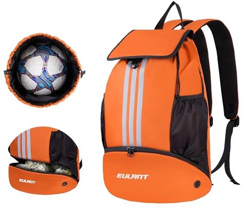 EULANT Upgraded Football Backpacks with Shoe Compartment,Multifunctional Backpack with Bottom Compartment,Waterproof Sports Bags for Basketball Swimming Camping Training Beach, Dry Wet Separation