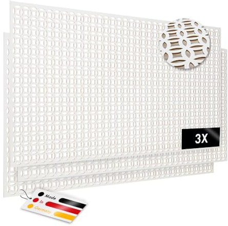 PEGBOARD - DHAKA Lochwand 122 x 61 x 0,3 cm MDF Holzplatte weiß lack - Hergestellt in Deutschland - Heizkörperverkleidung, Türfüllung, Paravent oder Lüftungsgitter - Dekorative Lochplatte [Dreierpack]