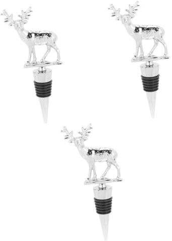 Alipis 3 Stk Kork Rentier Flaschenverschluss Weinflaschenverschluss Vakuum-weinsparer Weinflasche Tierstecker Weinflaschenverschlüsse Für Weihnachten Elch Flaschenverschluss Kieselgel