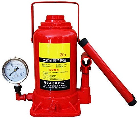 Hydraulic Bottle Jack Lifting Ram 20T - Pressure Gauge, Car Van Boat Truck Caravan - Hydraulic Jack, 5 / 20tonne - Heavy Duty Vehicle Lifter