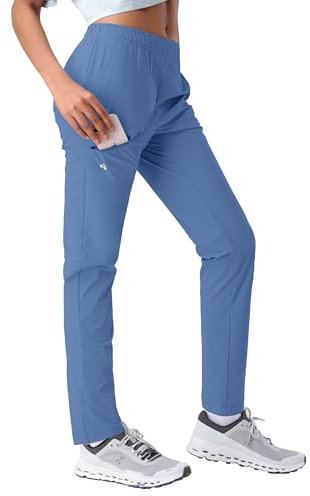 Pioneer Camp Jogginghose Damen Leicht Freizeithose Atmungsaktiv Schnelltrocknend Sporthose UPF50+ mit 3 Taschen Grau Blau L