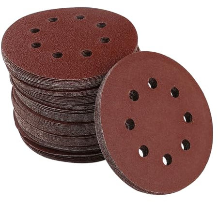 100 discos de lijado de 5 pulgadas para lijadoras de taladro, discos de lijado rotativos para carpintería y metalurgia
