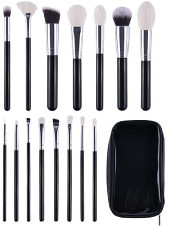 SAGELSHN Pinceaux Maquillages Ensemble De Pinceaux De Maquillage for Fond De Teint, Anti-cernes, Fard À Paupières, 15 Pièces Pinceaux Cosmétiques(with Brush Bag)