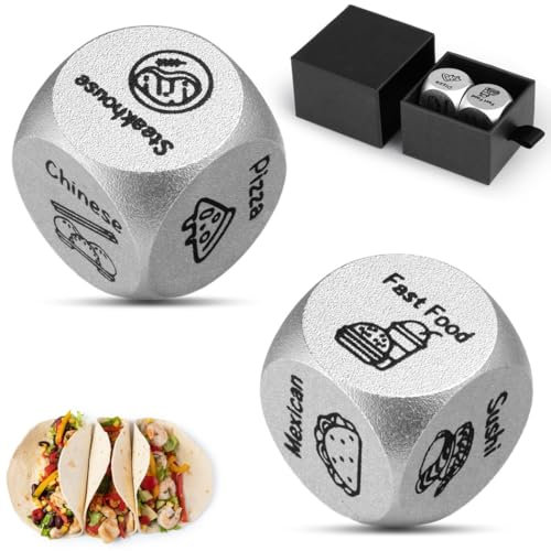 yeeplant Würfel für Paare, 2-teiliges Set mit elegantem Schubladenetui, Edelstahl, für Valentinstag, Hochzeit, Geburtstag, Jahrestag