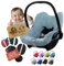 Frottee Sommerbezug [Schonbezug für Babyschale] Autositz kompatibel mit Maxi Cosi Cabrio Fix + GRATIS Gurtpolster (blau-grau)