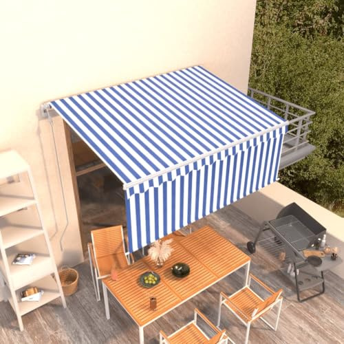 Festnight Elektrische Markise 3x2,5 m Gelenkarmmarkise 250 Breit Automatisch Sonnenmarkise Terrasse Gelenkmarkise mit Handkurbel Volant Kassettenmarkise Elektrisch Terassenmarkise Außen