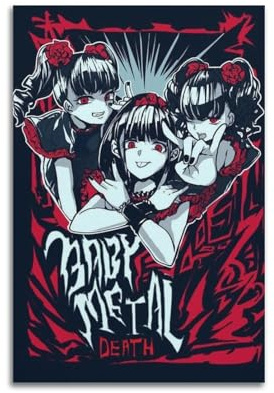 HWUEWQLERJI Babymetal Poster, Wandkunst, Vintage-Poster, dekoratives Gemälde, ästhetische Leinwand-Dekoration für Wohnzimmer, Schlafzimmer, 40 x 60 cm, ungerahmter Stil