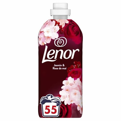 Lenor Weichspüler 8 x 55 Waschungen, Jasmin & Rose de Mai, 24 Stunden entspannende Frische, mit einem Hauch von ätherischen Ölen