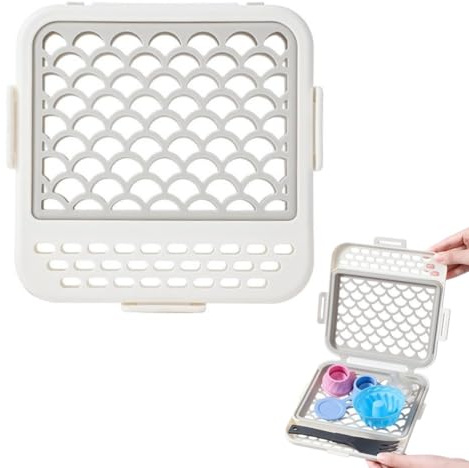 Yuanpgky Silicone Dishwasher Basket for Small Items, Heat-Resistant Kitchen Accessory with Secure Buckle Design, Flexible Top Rack Storage Box for Bottle Parts and