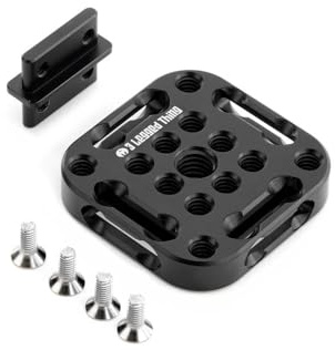 3 Legged Thing XPAND Cheese Plate Mounting Plate – Magnesium Alloy Accessory Plate for Camera Rig, Multiple 1/4-20 Threads, Modular Slots (Black, 50 x 50 mm)