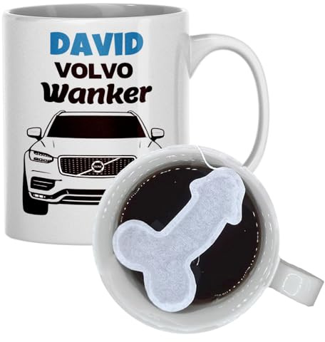 Personalised Volvo Gift Mug – Sarcastic Car Driver Joke Cup, Add Any Name, Gift for Husband Boyfriend Mate, Birthday Secret Santa Car Lover Banter, 10oz Ceramic - Volvo Mug with Free Novelty Teabag
