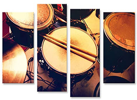 islandburner Bild auf Leinwand Schlagzeug Drumsticks Kinderzimmer Jugendzimmer Studio Musikschule Bilder Wandbilder Poster