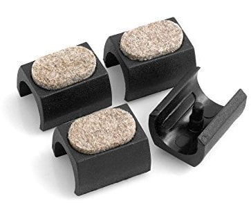 Design61 Filzgleiter 4er Set für Freischwinger Stuhlgleiter Bodenschongleiter Ø 16-17 mm Silencer Möbelgleiter Klemmschalengleiter mit geräuschdämpfender Filzgleitfläche