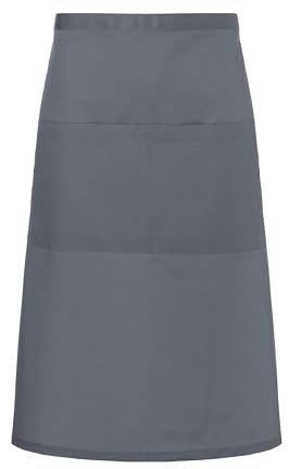Karlowsky BBSS 3 PURE Bistroschürze BASIC mit Tasche, 65% Polyester/35% Baumwolle, Anthrazit, Einheitsgröße