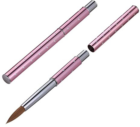 1Pc Kolinsky Acrylic Nail Brush Big Size Metal Handle Sable Brushes Professional 3D Nail Art Tools (14#)