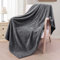 Exclusivo Mezcla Extra Large Fleece Throw Blanket, 127x178 CM Soft Jacquard Weave Waffle Pattern Throws for Sofa Settees, Dark Grey